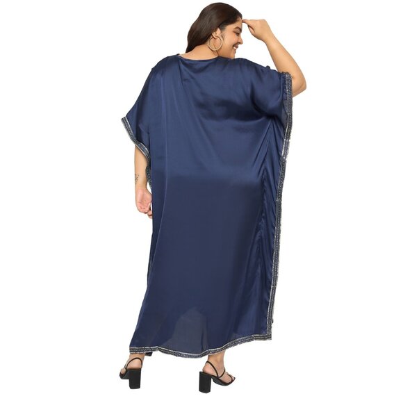 Gypsie Blu Plus Size Satin Sequences Stylish Dress Anniversary Gifts for Wife - Picture 7 of 8